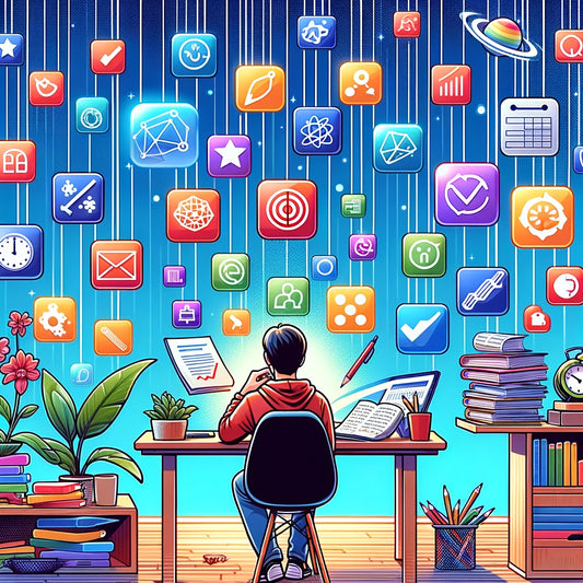 An image of someone overwhelmed with a choice of strategies virtually hanging over their head